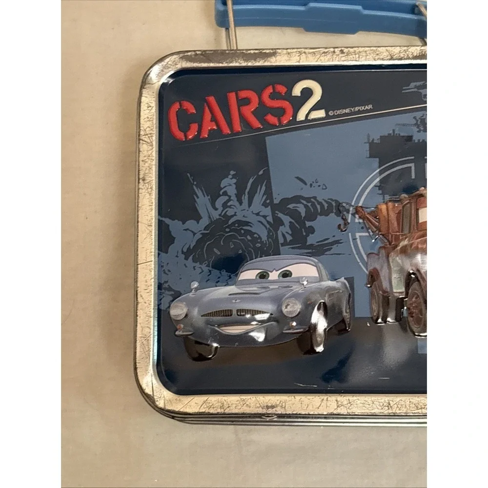Disney Pixar Cars 2 Finn McMissile Mini Lunch Box Collectible Tin Blue